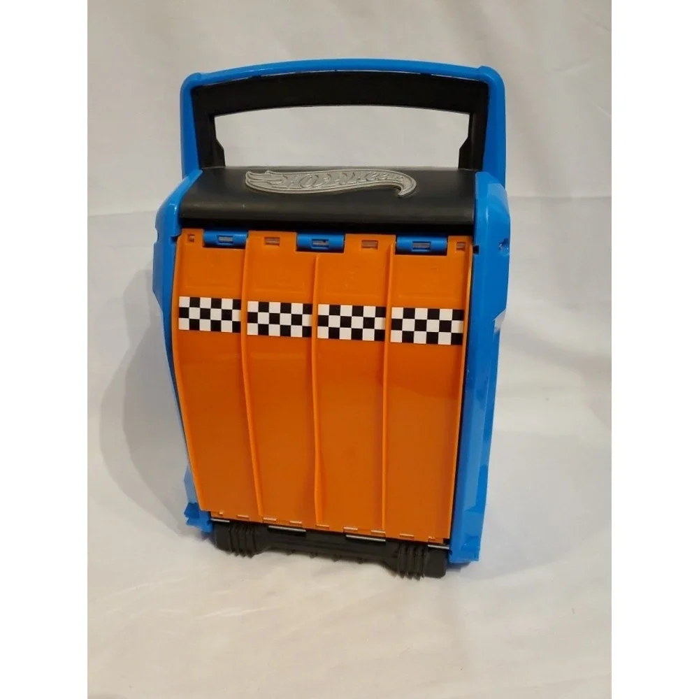 Hot Wheels Store N Go Multi Launcher 20 Car Storage Case 4 Way Race Track Blue